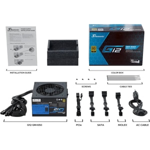 Sursa PC SEASONIC G12 GM-650 (2024), 650W, 120mm, 80 Plus Gold, Semi modulara Sursa PC SEASONIC G12 GM-650 (2024), 650W, 120mm, 80 Plus Gold, Semi modulara