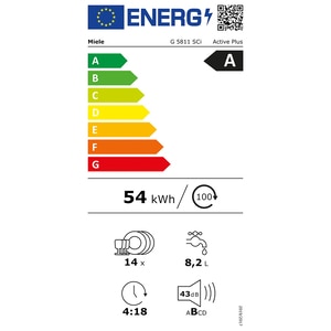 Masina de spalat vase semi-incorporabila MIELE G 5811 SCi ED Active Plus, 14 seturi, 5 programe, Clasa A, panou comanda inox Masina de spalat vase semi-incorporabila MIELE G 5811 SCi ED Active Plus, 14 seturi, 5 programe, Clasa A, panou comanda inox