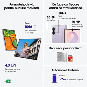 Telefon SAMSUNG Galaxy Z Fold8 5G, 512GB, 12GB RAM, Dual SIM, Lavender Telefon SAMSUNG Galaxy Z Fold8 5G, 512GB, 12GB RAM, Dual SIM, Lavender