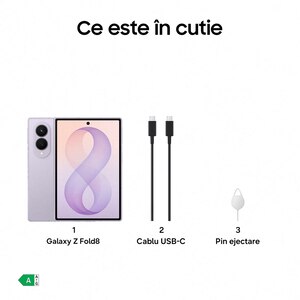 Telefon SAMSUNG Galaxy Z Fold8 5G, 512GB, 12GB RAM, Dual SIM, Lavender Telefon SAMSUNG Galaxy Z Fold8 5G, 512GB, 12GB RAM, Dual SIM, Lavender