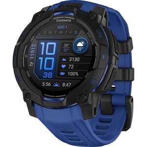 Smartwatch GARMIN Instinct 3, 45mm, GPS, Android/iOS, silicon, Black/Bolt Blue Smartwatch GARMIN Instinct 3, 45mm, GPS, Android/iOS, silicon, Black/Bolt Blue