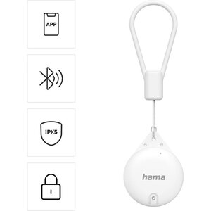 Key finder HAMA 185815, Bluetooth, compatibil Apple, alb Key finder HAMA 185815, Bluetooth, compatibil Apple, alb