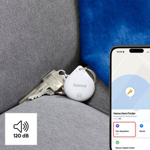 Key finder HAMA 185815, Bluetooth, compatibil Apple, alb Key finder HAMA 185815, Bluetooth, compatibil Apple, alb