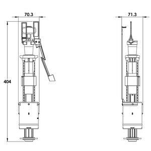 Mecanism de golire WC FLUIDMASTER GR-S350-0250, cu garnitura Mecanism de golire WC FLUIDMASTER GR-S350-0250, cu garnitura