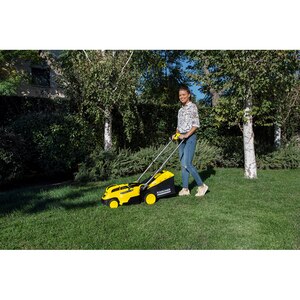 Masina de tuns iarba pe acumulator KARCHER LMO 18-36, Electrica, latime taiere 36 cm, cos 45L, galben Masina de tuns iarba pe acumulator KARCHER LMO 18-36, Electrica, latime taiere 36 cm, cos 45L, galben