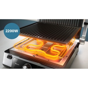 Gratar electric PHILIPS Seria 5000 HD630190, 2200W, argintiu-negru Gratar electric PHILIPS Seria 5000 HD630190, 2200W, argintiu-negru