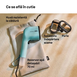 Aparat de calcat vertical BRAUN QuickStyle 3 GS3013GR, 1100W, 20g/min, 70ml, verde Aparat de calcat vertical BRAUN QuickStyle 3 GS3013GR, 1100W, 20g/min, 70ml, verde