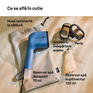 Aparat de calcat vertical BRAUN QuickStyle 3 Pro GS3024BL, 1100W, 22g/min, 120ml, albastru Aparat de calcat vertical BRAUN QuickStyle 3 Pro GS3024BL, 1100W, 22g/min, 120ml, albastru