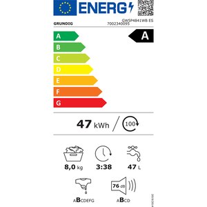 Masina de spalat rufe frontala GRUNDIG GW5P4841WB ES, SteamAssist, 8 kg, 1400rpm, Clasa A, alb Masina de spalat rufe frontala GRUNDIG GW5P4841WB ES, SteamAssist, 8 kg, 1400rpm, Clasa A, alb
