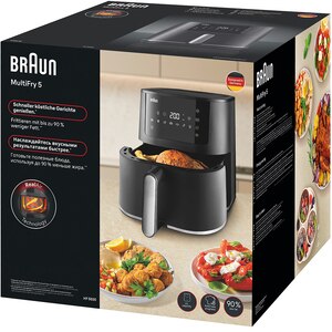 Friteuza cu aer cald BRAUN MultiFry 5 HF5030, 6l, 1.4kg, 1700W, negru-argintiu Friteuza cu aer cald BRAUN MultiFry 5 HF5030, 6l, 1.4kg, 1700W, negru-argintiu