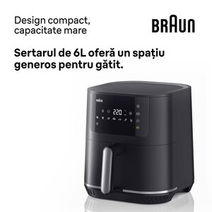 Friteuza cu aer cald BRAUN MultiFry 5 HF5030, 6l, 1.4kg, 1700W, negru-argintiu Friteuza cu aer cald BRAUN MultiFry 5 HF5030, 6l, 1.4kg, 1700W, negru-argintiu
