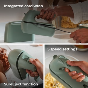 Mixer de mana KENWOOD QuickMix Go HMP40.000GR, 350W, 5 trepte viteza, verde Mixer de mana KENWOOD QuickMix Go HMP40.000GR, 350W, 5 trepte viteza, verde