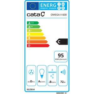 Hota decorativa CATA Omega 600 BK/M, 1 motor, 645 m3/h, L 60 cm, negru Hota decorativa CATA Omega 600 BK/M, 1 motor, 645 m3/h, L 60 cm, negru