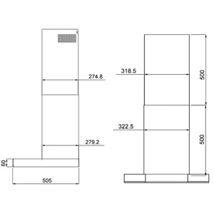 Hota decorativa TURBIONAIRE Tech 90 S TTE90WPS, 1 motor, 711 m3/h, L 90 cm, inox Hota decorativa TURBIONAIRE Tech 90 S TTE90WPS, 1 motor, 711 m3/h, L 90 cm, inox