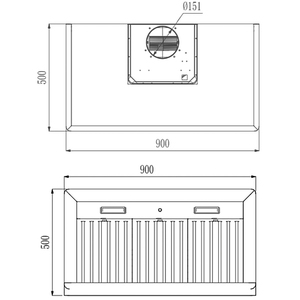 Hota decorativa TURBIONAIRE Tech 90 S TTE90WPS, 1 motor, 711 m3/h, L 90 cm, inox Hota decorativa TURBIONAIRE Tech 90 S TTE90WPS, 1 motor, 711 m3/h, L 90 cm, inox