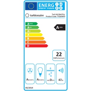 Hota decorativa TURBIONAIRE Tech 90 S TTE90WPS, 1 motor, 711 m3/h, L 90 cm, inox Hota decorativa TURBIONAIRE Tech 90 S TTE90WPS, 1 motor, 711 m3/h, L 90 cm, inox