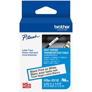 Banda etichete BROTHER HSe-251E, 21 mm, 1.5 m, negru pe alb Banda etichete BROTHER HSe-251E, 21 mm, 1.5 m, negru pe alb
