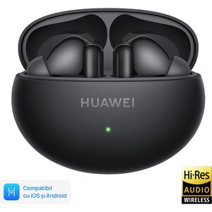Casti HUAWEI FreeBuds 6i, True wireless, Bluetooth, In-ear, Microfon, Noise Cancelling, Black Casti HUAWEI FreeBuds 6i, True wireless, Bluetooth, In-ear, Microfon, Noise Cancelling, Black