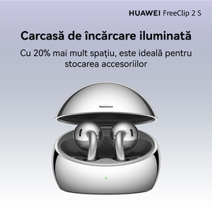Casti HUAWEI FreeClip 2 S, True wireless, Bluetooth, Open-ear, Microfon, Space Silver Casti HUAWEI FreeClip 2 S, True wireless, Bluetooth, Open-ear, Microfon, Space Silver