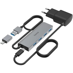 Hub USB HAMA 200138, USB 3.2, gri Hub USB HAMA 200138, USB 3.2, gri