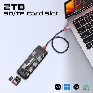 Hub USB Type-C 9 in 1 PROMATE TransHub-Go, USB 3.0, HDMI, RJ-45, SD/MicroSD, transparent Hub USB Type-C 9 in 1 PROMATE TransHub-Go, USB 3.0, HDMI, RJ-45, SD/MicroSD, transparent