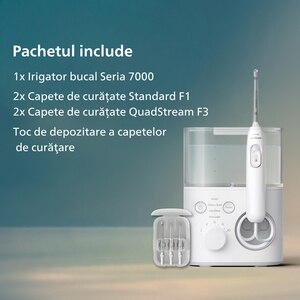 Irigator bucal PHILIPS Sonicare 7000 HX3911/40, 10 viteze, 4 capete, alb Irigator bucal PHILIPS Sonicare 7000 HX3911/40, 10 viteze, 4 capete, alb