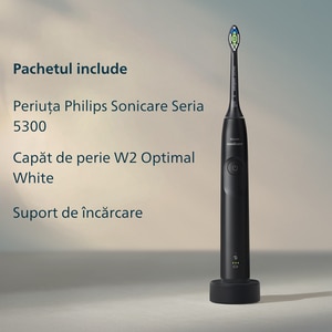 Periuta de dinti electrica PHILIPS Sonicare 5300 HX7101/01, 62000 miscari/min, 1 program, 1 capat, negru Periuta de dinti electrica PHILIPS Sonicare 5300 HX7101/01, 62000 miscari/min, 1 program, 1 capat, negru