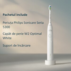 Periuta de dinti electrica PHILIPS Sonicare 5300 HX7108/01, 62000 miscari/min, 1 program, 1 capat, alb Periuta de dinti electrica PHILIPS Sonicare 5300 HX7108/01, 62000 miscari/min, 1 program, 1 capat, alb