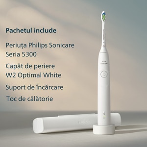 Periuta de dinti electrica PHILIPS Sonicare 5300 HX7108/02, 62000 miscari/min, 1 program, 1 capat, alb Periuta de dinti electrica PHILIPS Sonicare 5300 HX7108/02, 62000 miscari/min, 1 program, 1 capat, alb