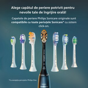 Set 2 Periute de dinti electrice PHILIPS Sonicare 5500 HX7119/01, 62000 miscari/min, 2 programe, 2 capete, alb-albastru inchis Set 2 Periute de dinti electrice PHILIPS Sonicare 5500 HX7119/01, 62000 miscari/min, 2 programe, 2 capete, alb-albastru inchis