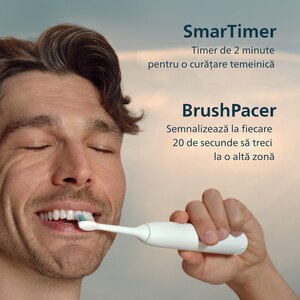 Set 2 Periute de dinti electrice PHILIPS Sonicare 5500 HX7119/01, 62000 miscari/min, 2 programe, 2 capete, alb-albastru inchis Set 2 Periute de dinti electrice PHILIPS Sonicare 5500 HX7119/01, 62000 miscari/min, 2 programe, 2 capete, alb-albastru inchis