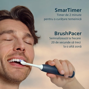 Periuta de dinti electrica PHILIPS Sonicare 6100 HX7403/05, 62000 miscari/min, 2 programe, 1 capat, albastru inchis Periuta de dinti electrica PHILIPS Sonicare 6100 HX7403/05, 62000 miscari/min, 2 programe, 1 capat, albastru inchis