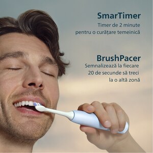 Periuta de dinti electrica PHILIPS Sonicare 6100 HX7406/02, 62000 miscari/min, 2 programe, 1 capat, albastru deschis Periuta de dinti electrica PHILIPS Sonicare 6100 HX7406/02, 62000 miscari/min, 2 programe, 1 capat, albastru deschis