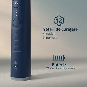Periuta de dinti electrica PHILIPS Sonicare 7100 HX7423/01, 62000 miscari/min, 4 programe, 2 capete, albastru inchis Periuta de dinti electrica PHILIPS Sonicare 7100 HX7423/01, 62000 miscari/min, 4 programe, 2 capete, albastru inchis