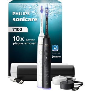 Set 2 Periute de dinti electrice PHILIPS Sonicare 7100 HX7429/02, 62000 miscari/min, 4 programe, 2 capete, alb-negru Set 2 Periute de dinti electrice PHILIPS Sonicare 7100 HX7429/02, 62000 miscari/min, 4 programe, 2 capete, alb-negru