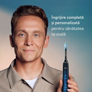 Periuta de dinti electrica PHILIPS DiamondClean Series 9000 Special Edition HX9911/89, 62000 miscari/min, 4 programe, 4 capete, albastru/negru Periuta de dinti electrica PHILIPS DiamondClean Series 9000 Special Edition HX9911/89, 62000 miscari/min, 4 programe, 4 capete, albastru/negru