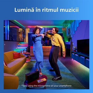 Banda LED inteligenta PHILIPS 8721103159427, 22W, RGBIC, Wi-Fi, WiZ, 5m Banda LED inteligenta PHILIPS 8721103159427, 22W, RGBIC, Wi-Fi, WiZ, 5m