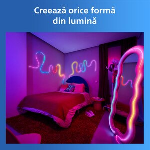 Banda LED inteligenta PHILIPS 8721103159427, 22W, RGBIC, Wi-Fi, WiZ, 5m Banda LED inteligenta PHILIPS 8721103159427, 22W, RGBIC, Wi-Fi, WiZ, 5m
