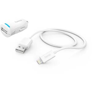 Incarcator auto HAMA 201610, 12W, Lightning, alb Incarcator auto HAMA 201610, 12W, Lightning, alb