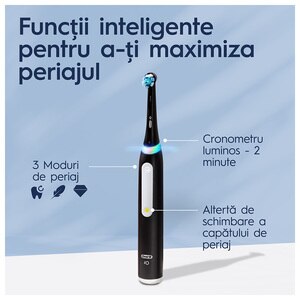 Periuta de dinti electrica ORAL-B iO3, 3 programe, 1 capat, negru Periuta de dinti electrica ORAL-B iO3, 3 programe, 1 capat, negru