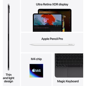 Tableta APPLE iPad Pro 11" (M4), 1TB, 16GB RAM, Wi-Fi, Standard Glass, Silver Tableta APPLE iPad Pro 11" (M4), 1TB, 16GB RAM, Wi-Fi, Standard Glass, Silver