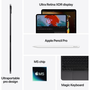 Tableta APPLE iPad Pro 13" (M5), 1TB, 16GB RAM, Cellular, Nano-Texture Glass, Silver Tableta APPLE iPad Pro 13" (M5), 1TB, 16GB RAM, Cellular, Nano-Texture Glass, Silver