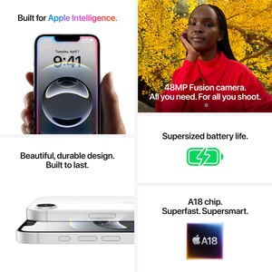 Telefon APPLE iPhone 16E, 128GB, White Telefon APPLE iPhone 16E, 128GB, White