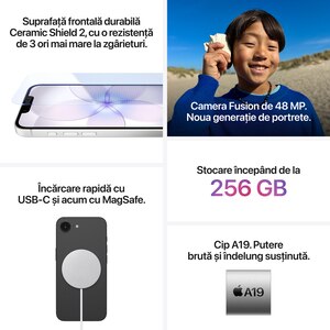 Telefon APPLE iPhone 17e, 512GB, Black Telefon APPLE iPhone 17e, 512GB, Black