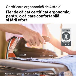 Statie de calcat BRAUN CareStyle 3 IS3257BK, 2200W, 500g/min, 1.8l, talpa EloxalPlus, negru Statie de calcat BRAUN CareStyle 3 IS3257BK, 2200W, 500g/min, 1.8l, talpa EloxalPlus, negru