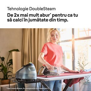 Statie de calcat BRAUN CareStyle 3 IS3257BK, 2200W, 500g/min, 1.8l, talpa EloxalPlus, negru Statie de calcat BRAUN CareStyle 3 IS3257BK, 2200W, 500g/min, 1.8l, talpa EloxalPlus, negru