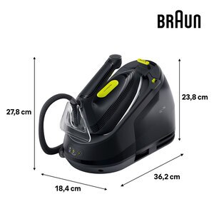 Statie de calcat BRAUN CareStyle 3 IS3257BK, 2200W, 500g/min, 1.8l, talpa EloxalPlus, negru Statie de calcat BRAUN CareStyle 3 IS3257BK, 2200W, 500g/min, 1.8l, talpa EloxalPlus, negru