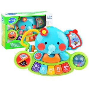 Jucarie interactiva HOLA Elefant pianina muzicala 037007675, 6 luni+, multicolor Jucarie interactiva HOLA Elefant pianina muzicala 037007675, 6 luni+, multicolor