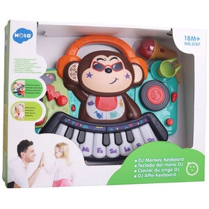Jucarie interactiva HOLA Pianina Maimutica Dj cu lumini sunete si microfon 037013607, 18 luni+, multicolor Jucarie interactiva HOLA Pianina Maimutica Dj cu lumini sunete si microfon 037013607, 18 luni+, multicolor