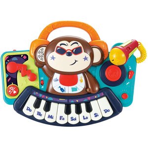 Jucarie interactiva HOLA Pianina Maimutica Dj cu lumini sunete si microfon 037013607, 18 luni+, multicolor Jucarie interactiva HOLA Pianina Maimutica Dj cu lumini sunete si microfon 037013607, 18 luni+, multicolor
